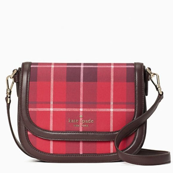 kate spade Handbags - Kate Spade Blake Plaid Saddle Bag NWT